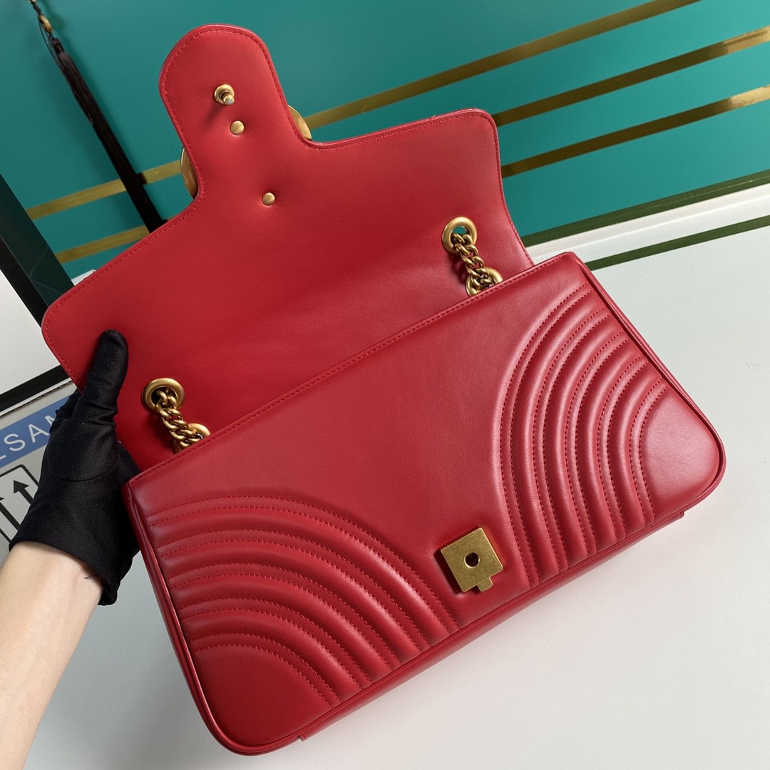 Gucci GG Marmont Medium Matelassé Shoulder Bag(31-19-7CM)     443496 - PerfectKickZ