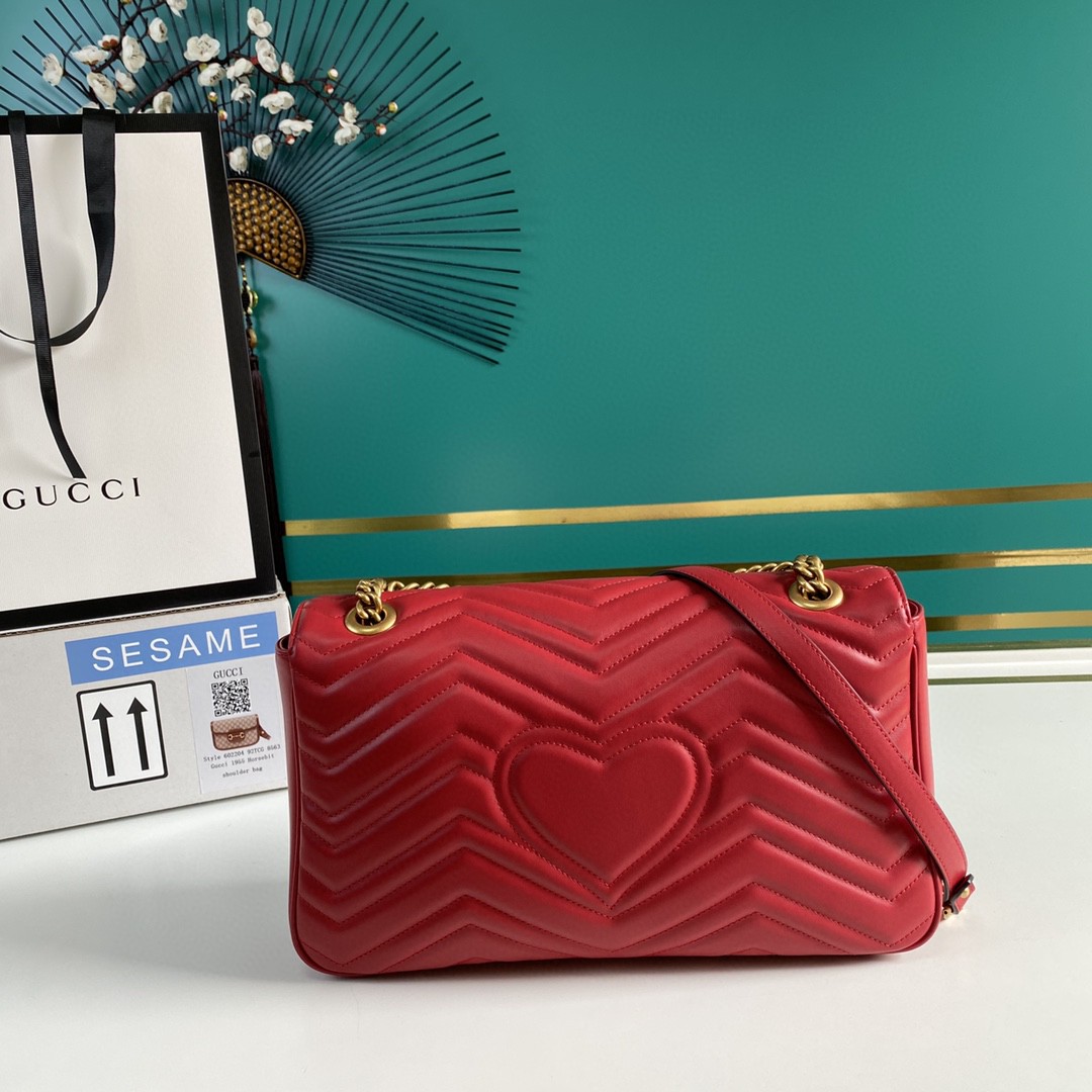 Gucci GG Marmont Medium Matelassé Shoulder Bag(31-19-7CM)     443496 - PerfectKickZ