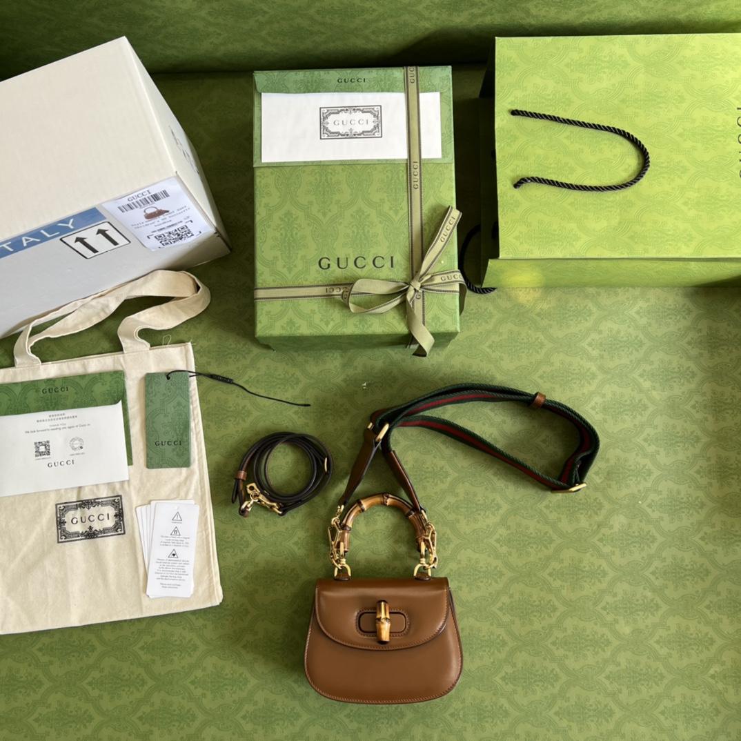Gucci Bamboo 1947 Mini Top Handle Bag(17-12-7.5cm) - PerfectKickZ