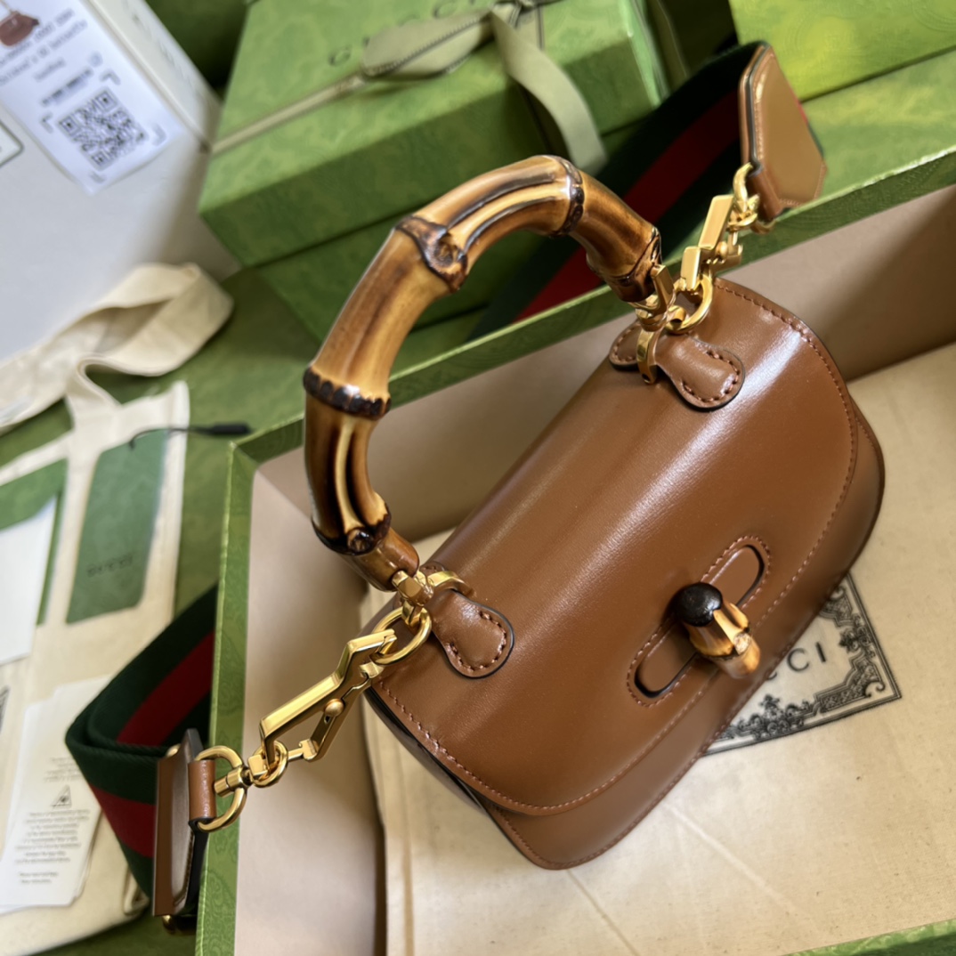 Gucci Bamboo 1947 Mini Top Handle Bag(17-12-7.5cm) - PerfectKickZ