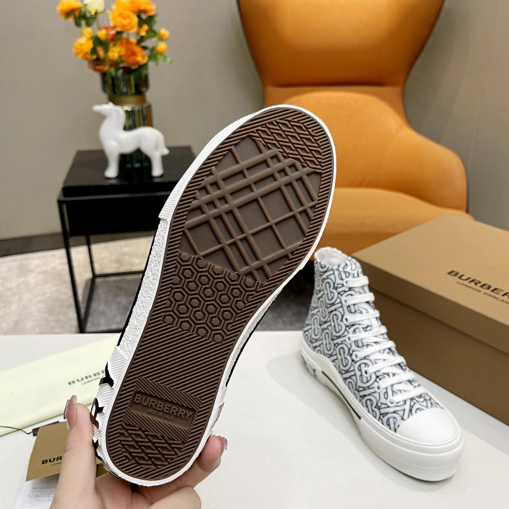 Burberry Vintage Monogram Print Cotton High-top Sneakers - PerfectKickZ