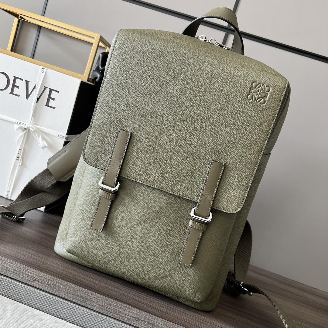 Loewe Military Backpack In Soft Grained Calfskin - PerfectKickZ