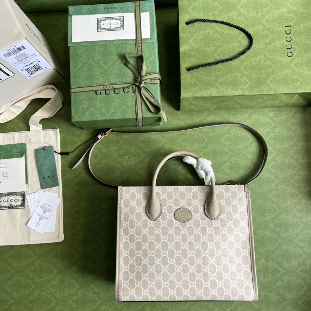 Gucci Small Tote Bag With Interlocking G(31-26.5-14cm) - PerfectKickZ