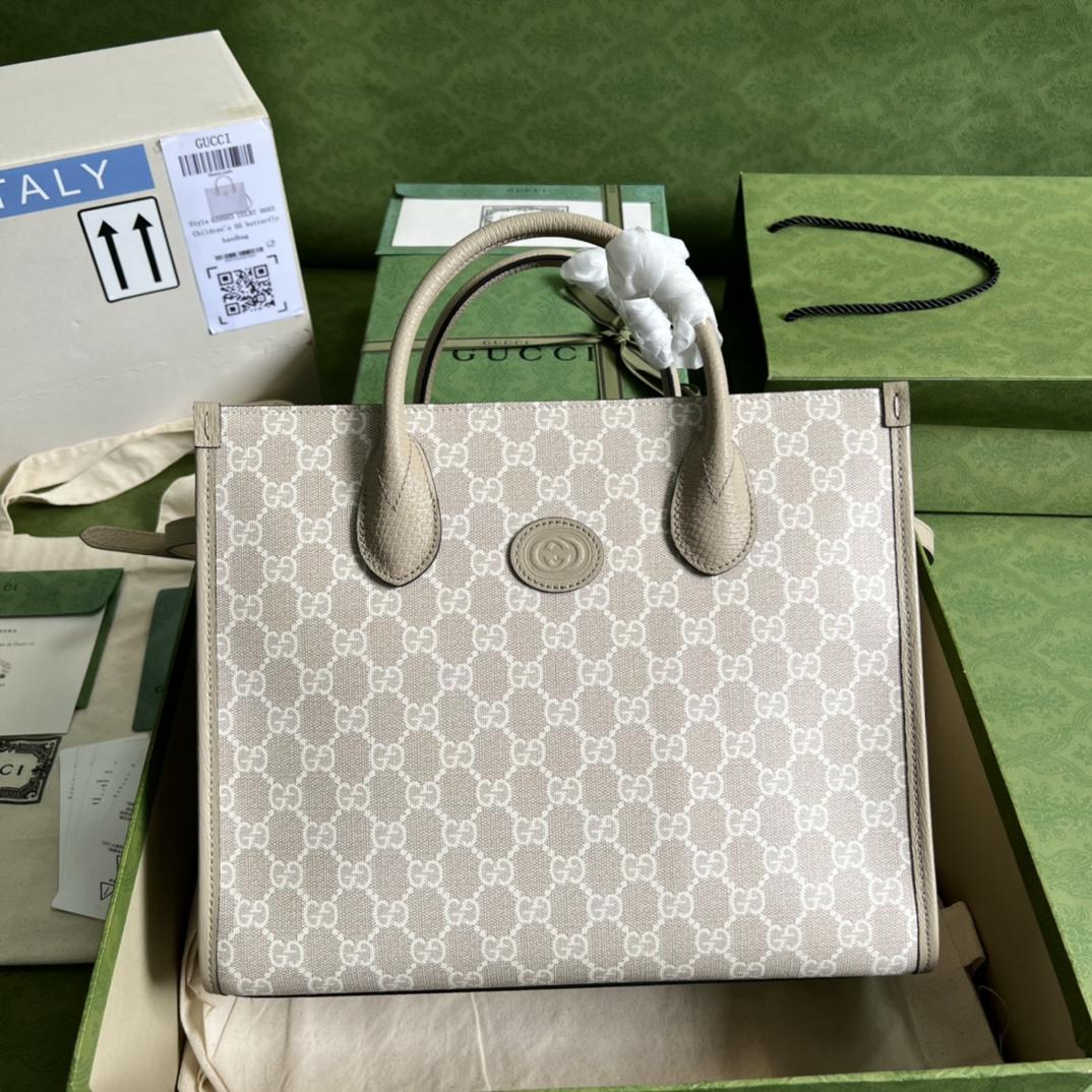 Gucci Small Tote Bag With Interlocking G(31-26.5-14cm) - PerfectKickZ