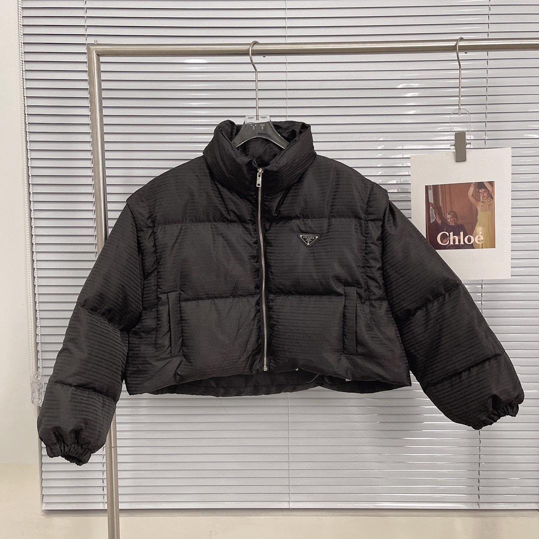 Prada Re-Nylon Cropped Hooded Down Jacket - PerfectKickZ