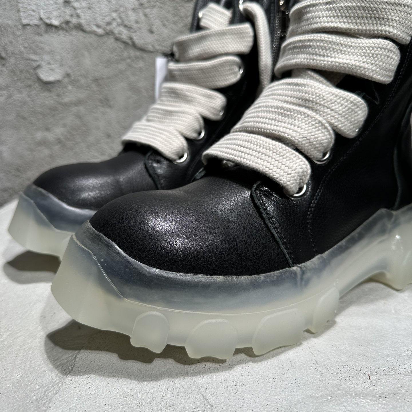 Rick Owens Beatle Lace Up Boots In Black - PerfectKickZ