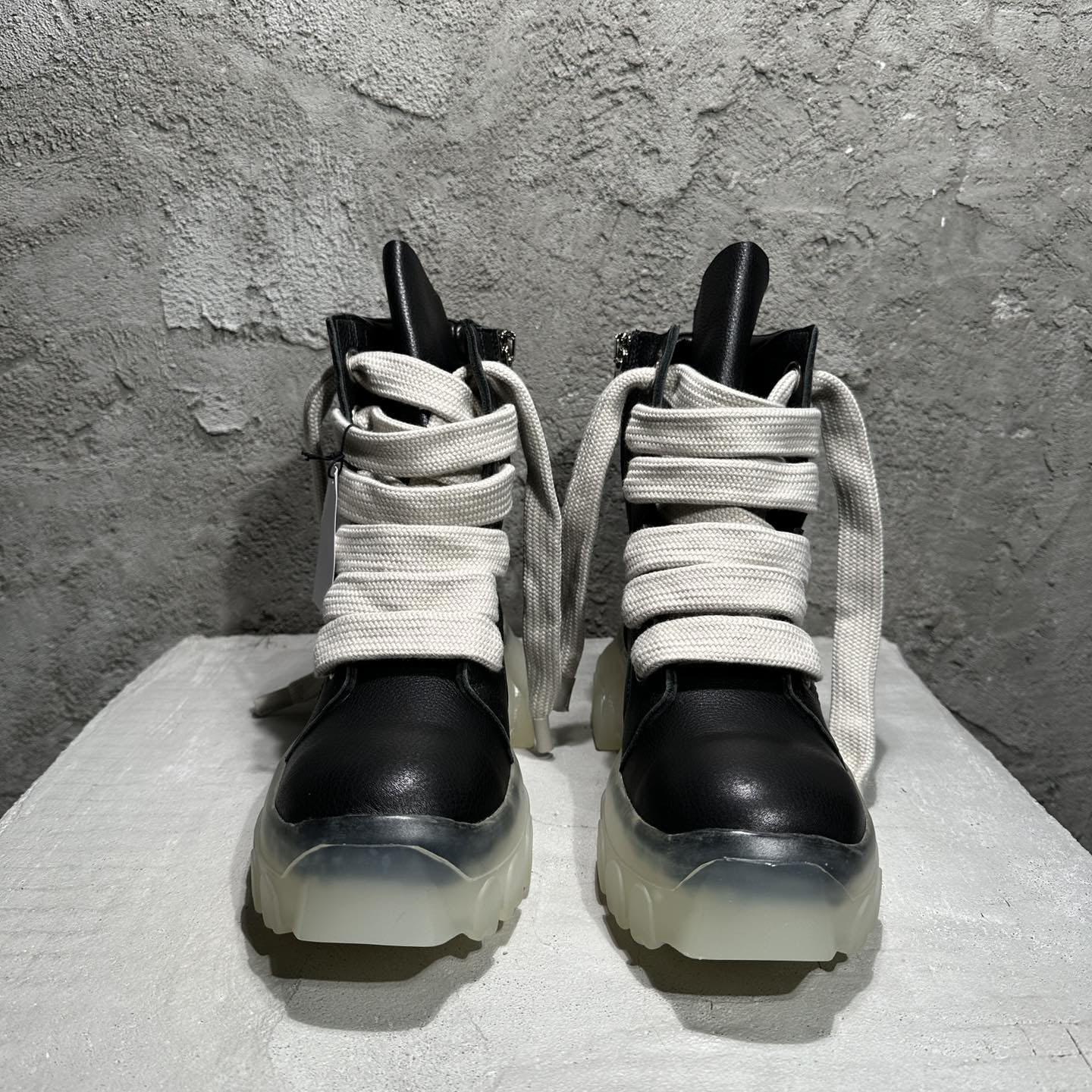 Rick Owens Beatle Lace Up Boots In Black - PerfectKickZ