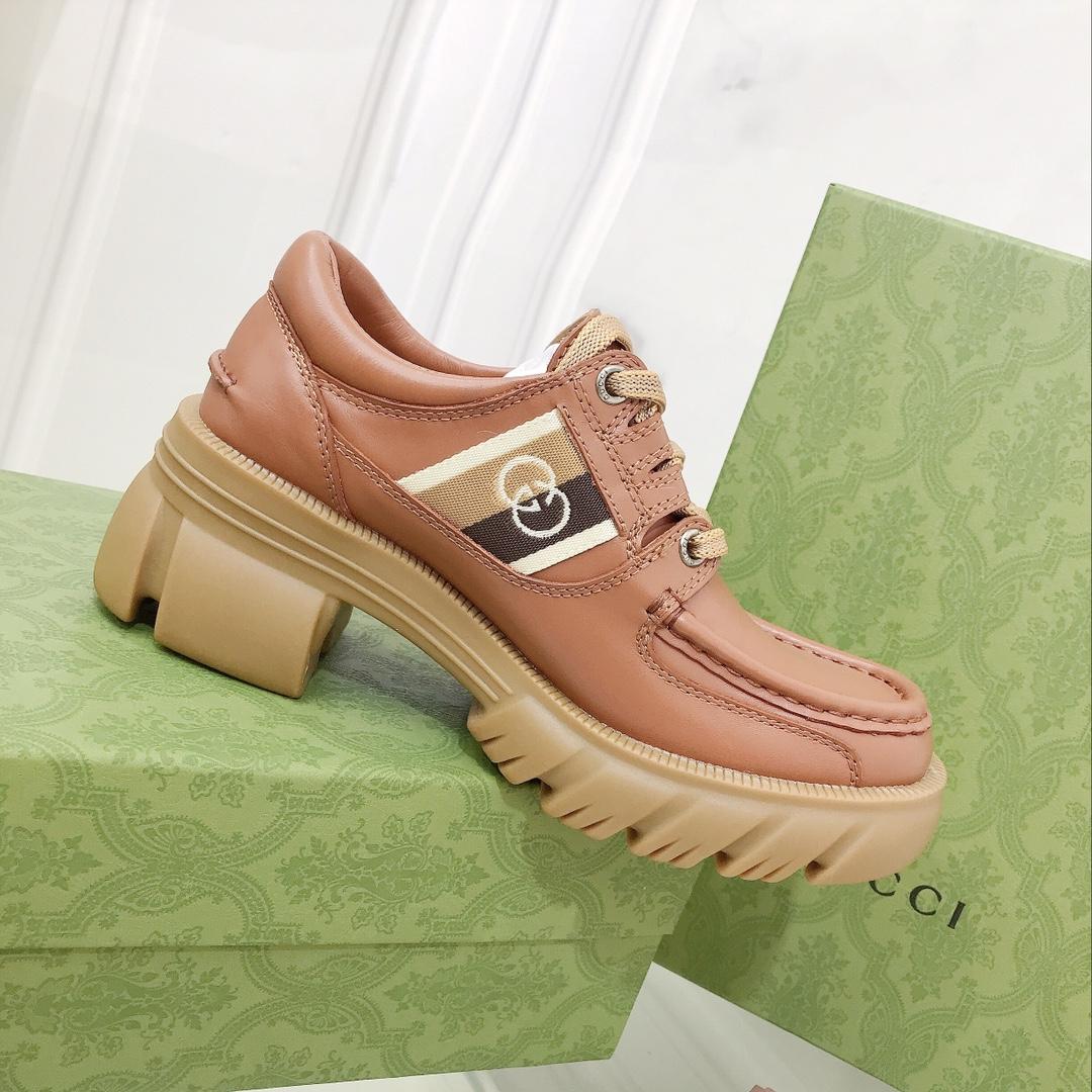 Gucci Women's Lace- Up Loafer  - PerfectKickZ