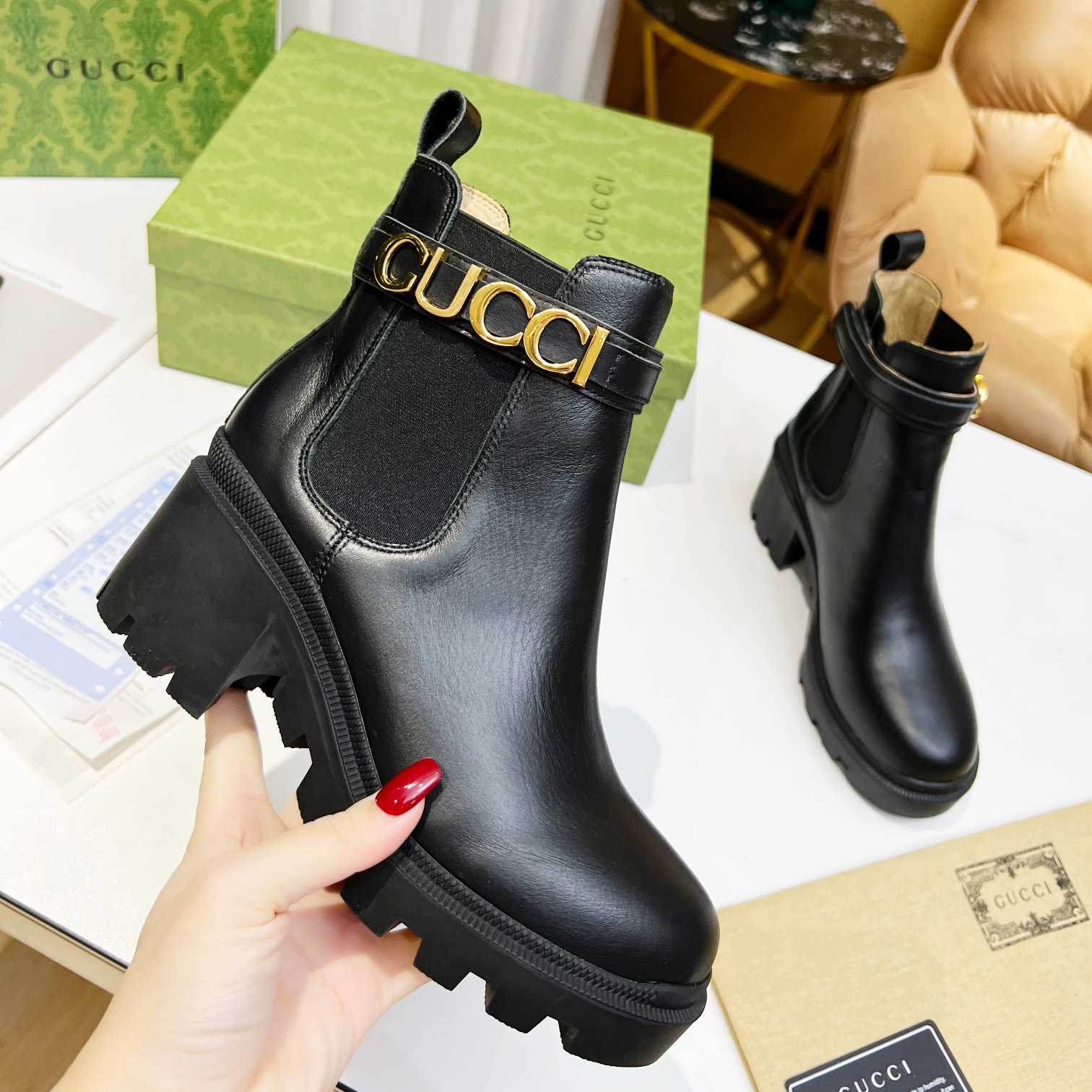 Gucci Women's Ankle Boot With Logo - PerfectKickZ