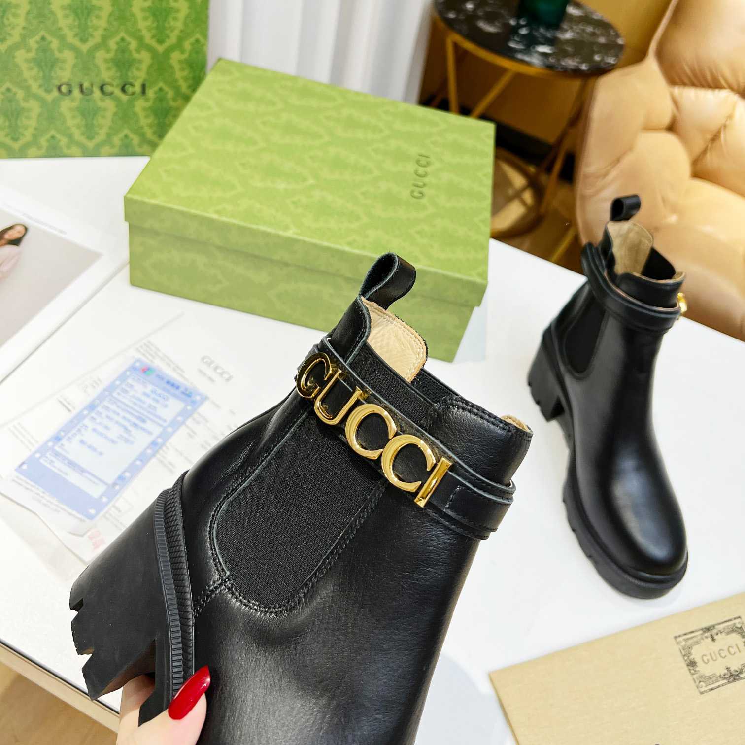 Gucci Women's Ankle Boot With Logo - PerfectKickZ
