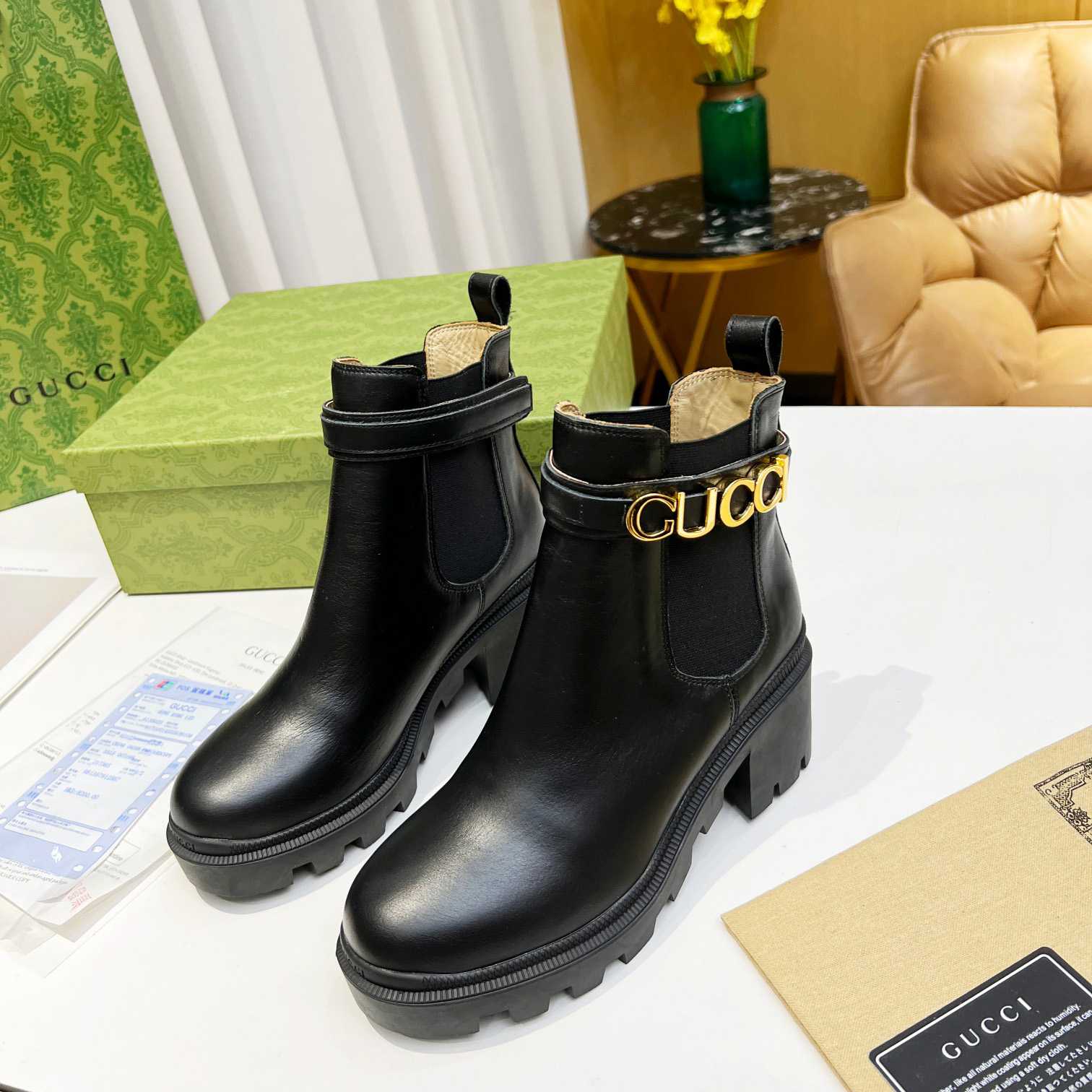 Gucci Women's Ankle Boot With Logo - PerfectKickZ