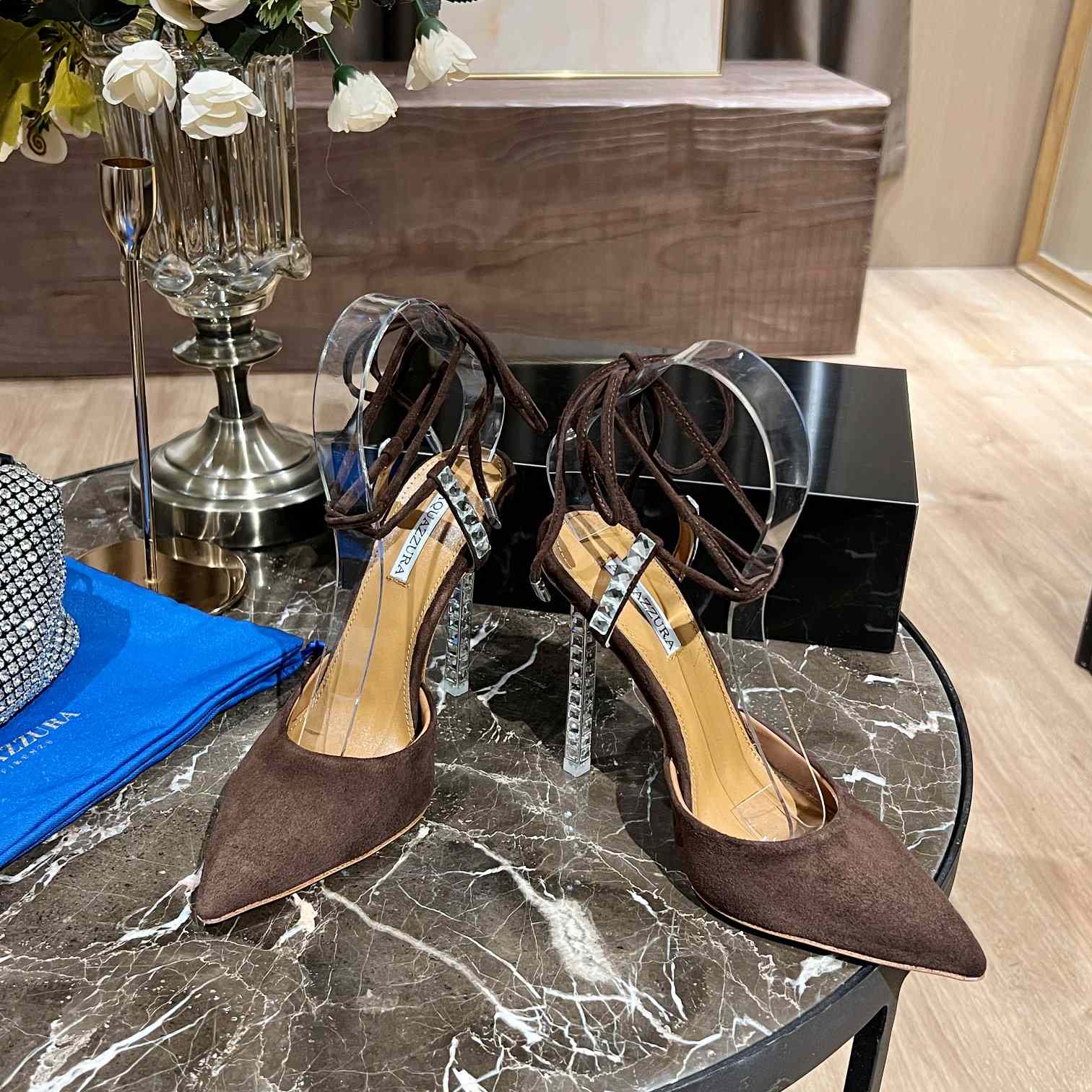 Aquazzura Rock Chic 105 Suede Pumps - PerfectKickZ