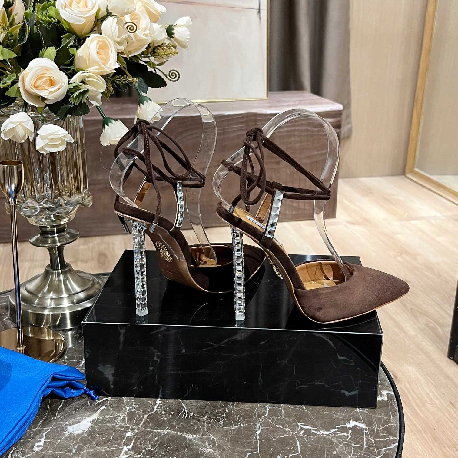 Aquazzura Rock Chic 105 Suede Pumps - PerfectKickZ