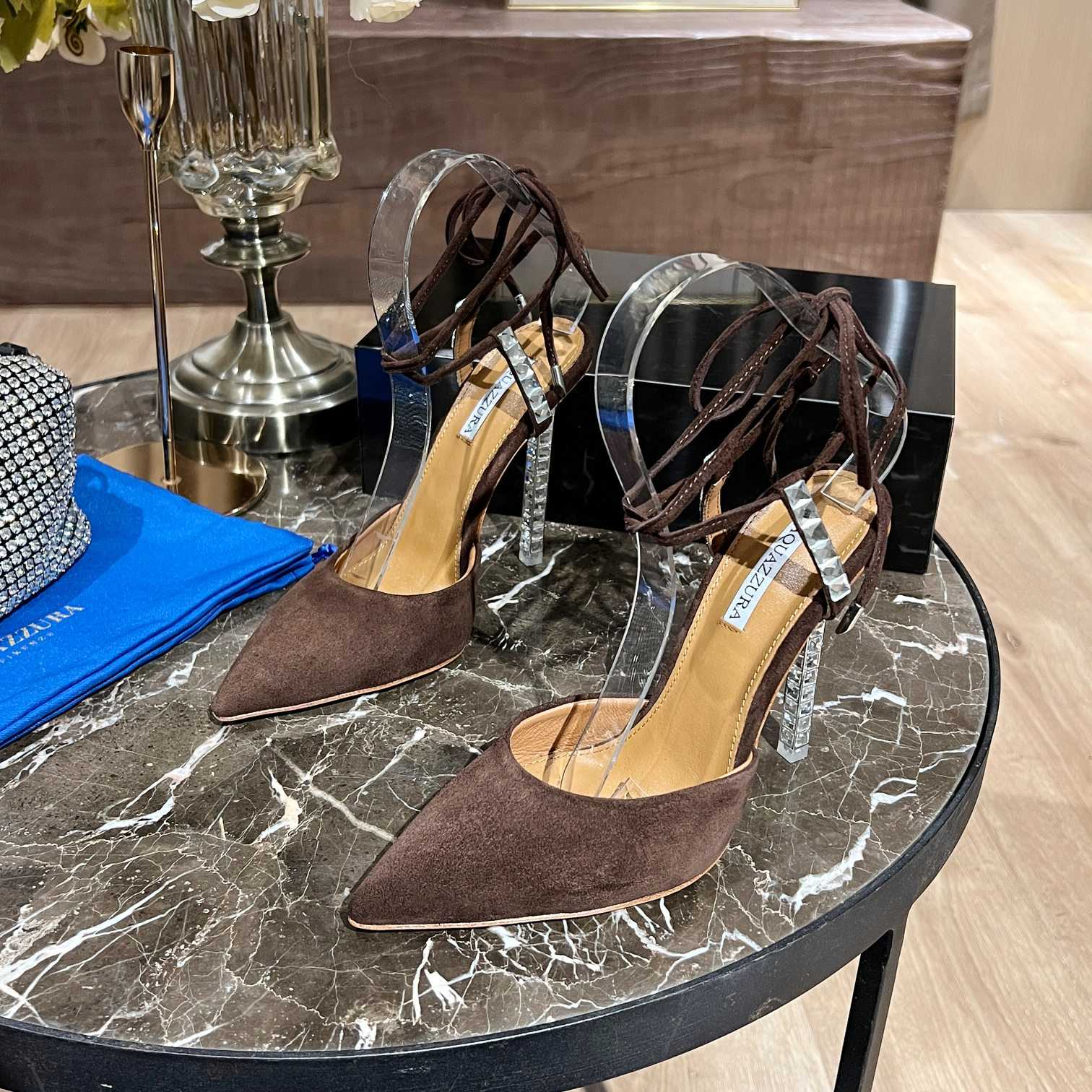 Aquazzura Rock Chic 105 Suede Pumps - PerfectKickZ