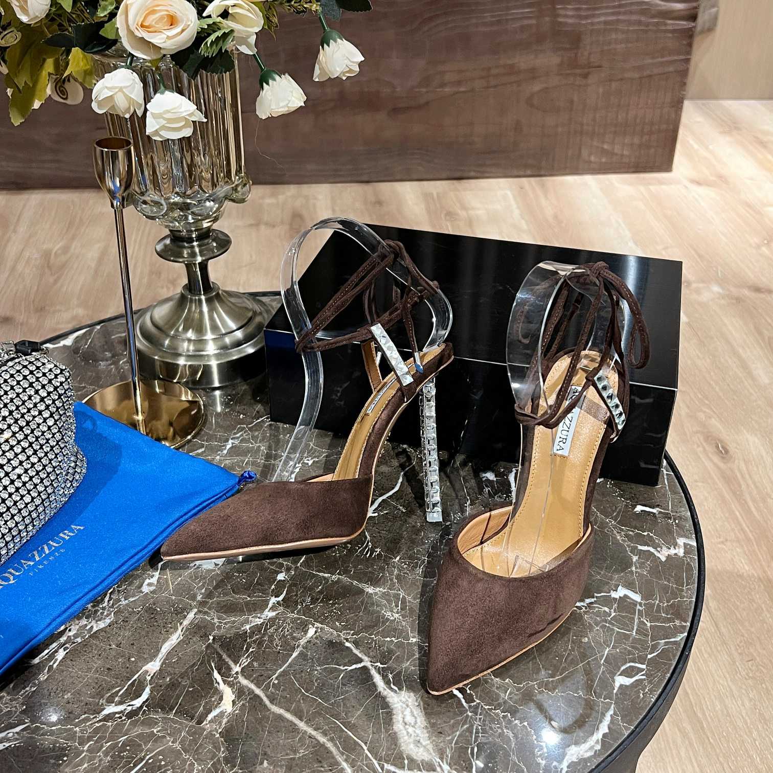 Aquazzura Rock Chic 105 Suede Pumps - PerfectKickZ