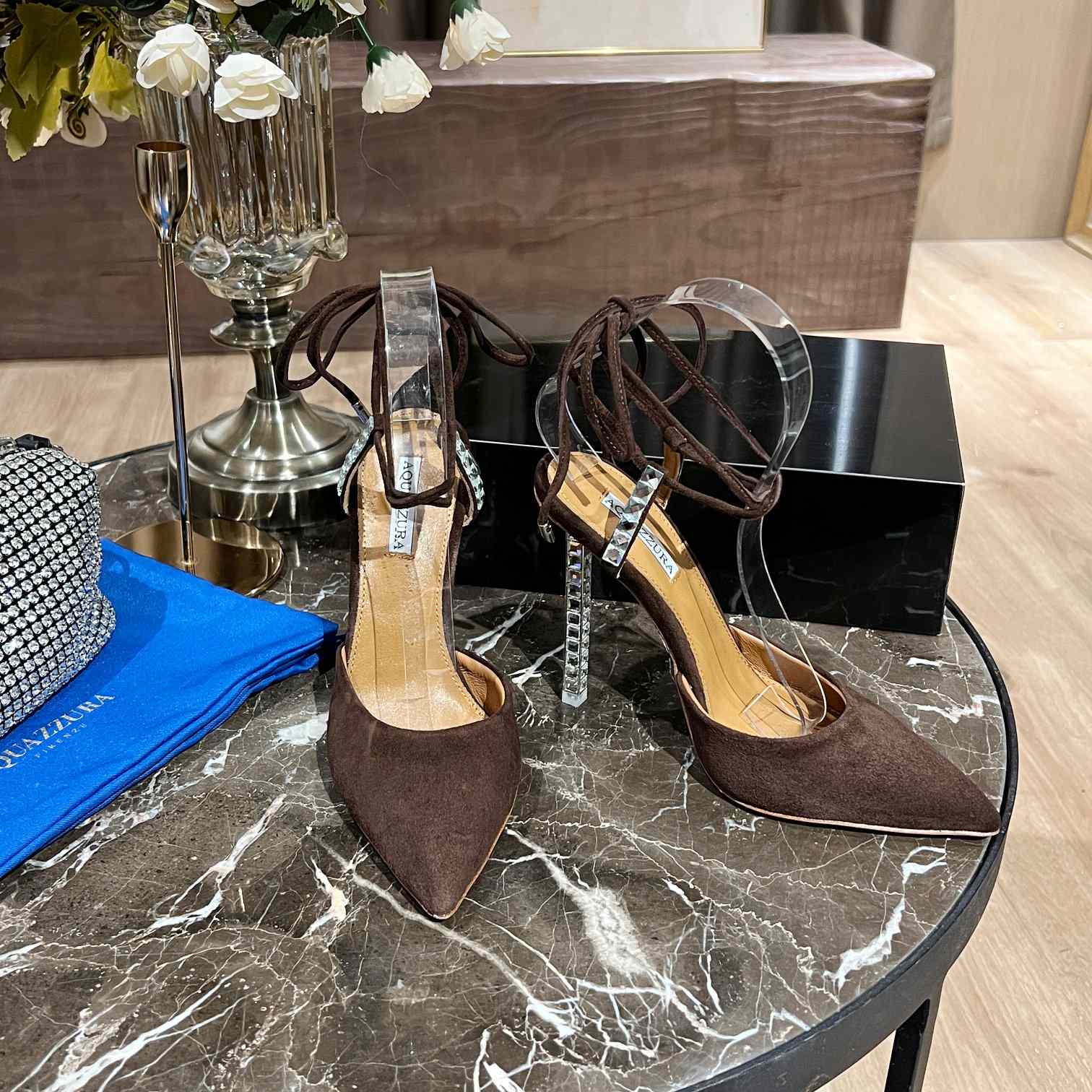 Aquazzura Rock Chic 105 Suede Pumps - PerfectKickZ