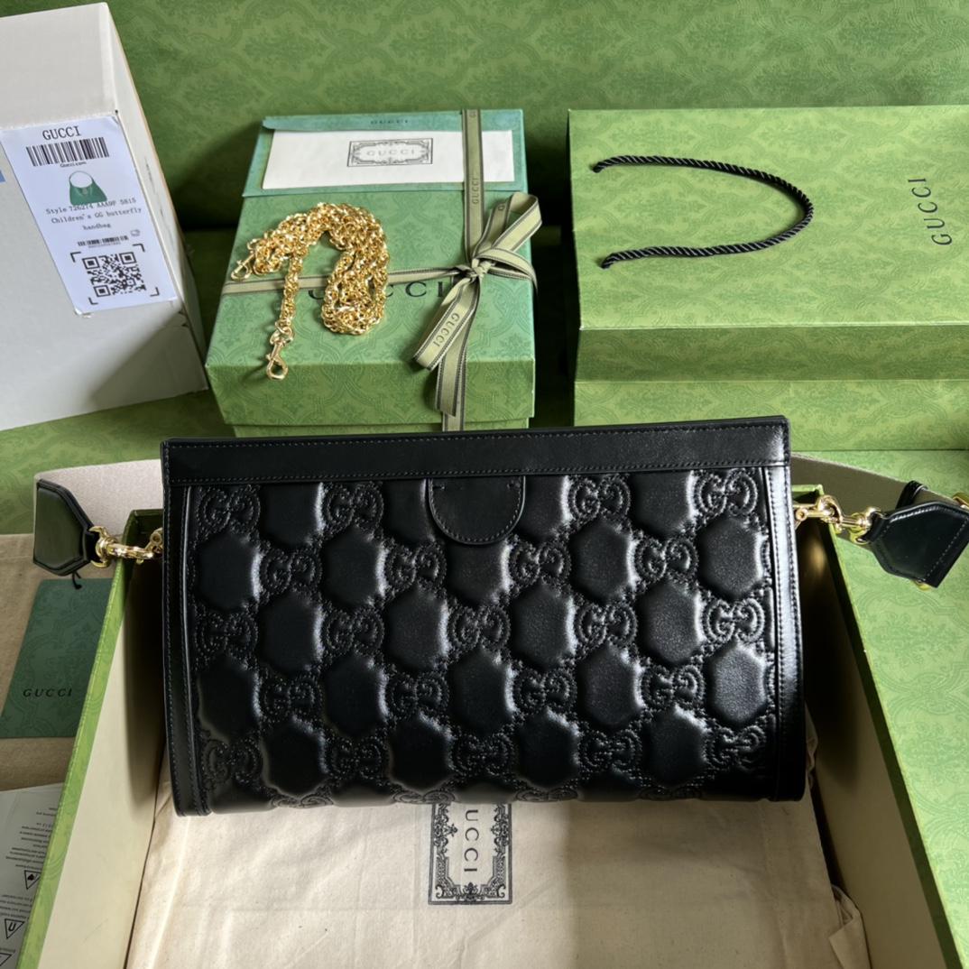 Gucci GG Matelassé Leather Medium Bag(32.5-20-10cm)   - 