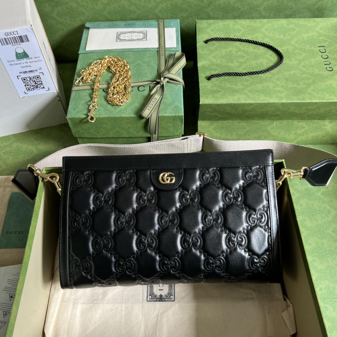 Gucci GG Matelassé Leather Medium Bag(32.5-20-10cm)   - PerfectKickZ