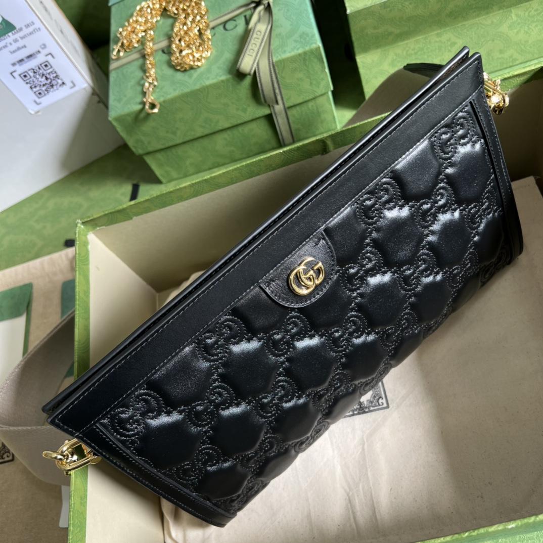 Gucci GG Matelassé Leather Medium Bag(32.5-20-10cm)   - 