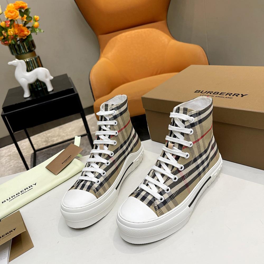 Burberry Vintage Check Cotton High-top Sneakers - PerfectKickZ