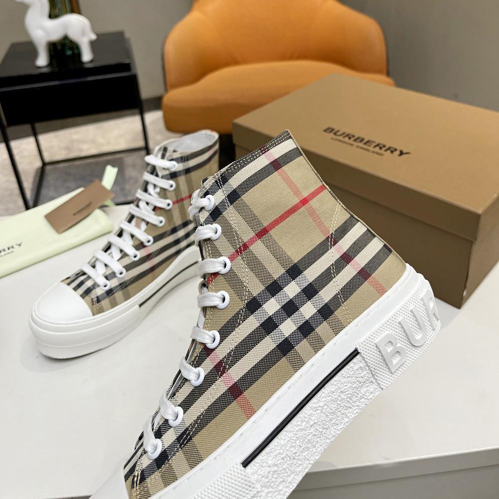 Burberry Vintage Check Cotton High-top Sneakers - PerfectKickZ