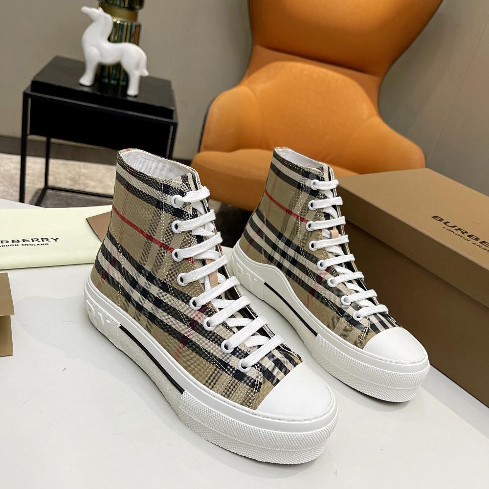 Burberry Vintage Check Cotton High-top Sneakers - PerfectKickZ