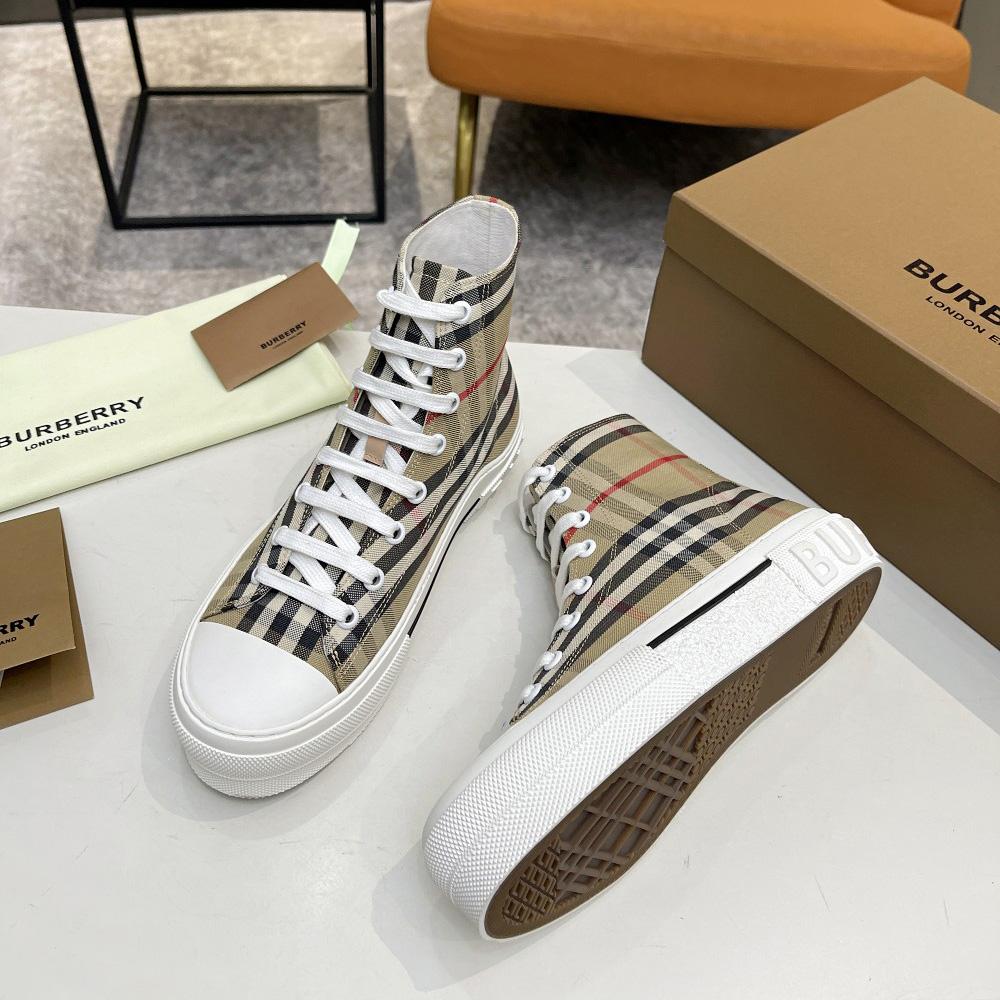 Burberry Vintage Check Cotton High-top Sneakers - PerfectKickZ