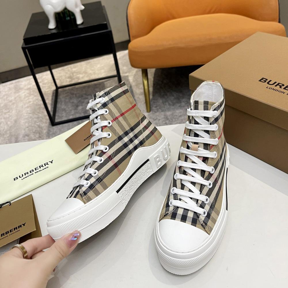 Burberry Vintage Check Cotton High-top Sneakers - PerfectKickZ