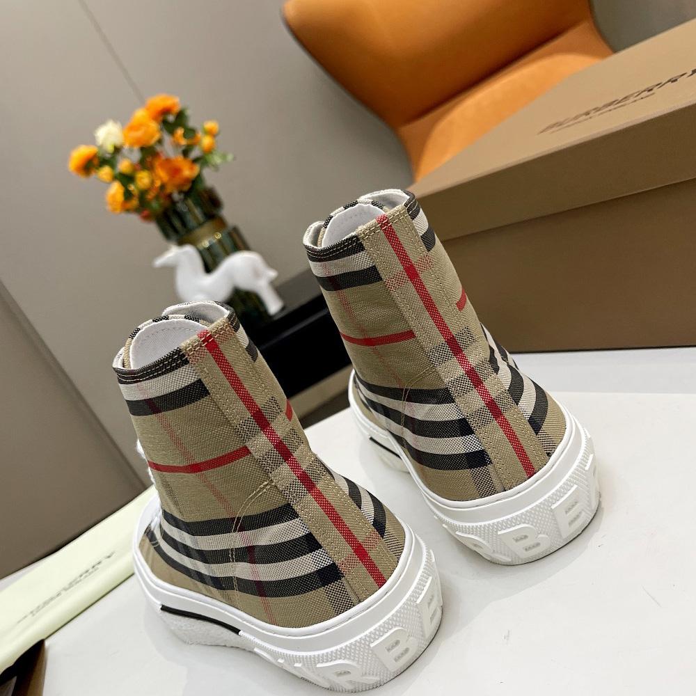 Burberry Vintage Check Cotton High-top Sneakers - PerfectKickZ
