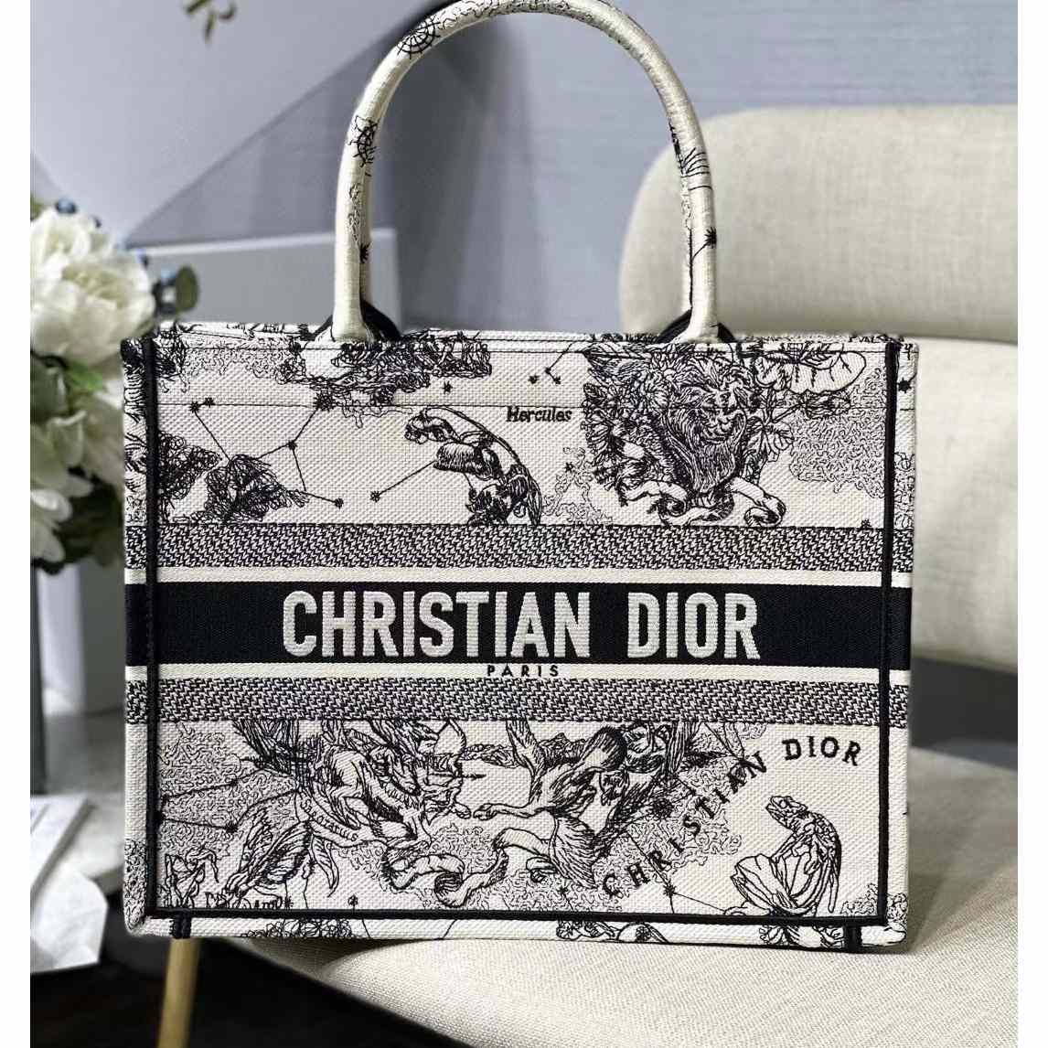 Dior Oblique Embroidered Book Tote（36.5-28-17.5CM）-Embroiderable Characters - PerfectKickZ