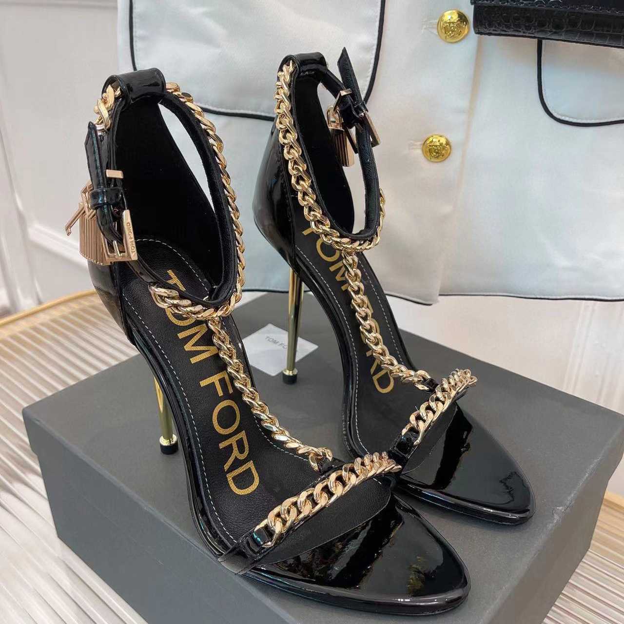 Tom Ford Chain-Embellished Sandals - PerfectKickZ