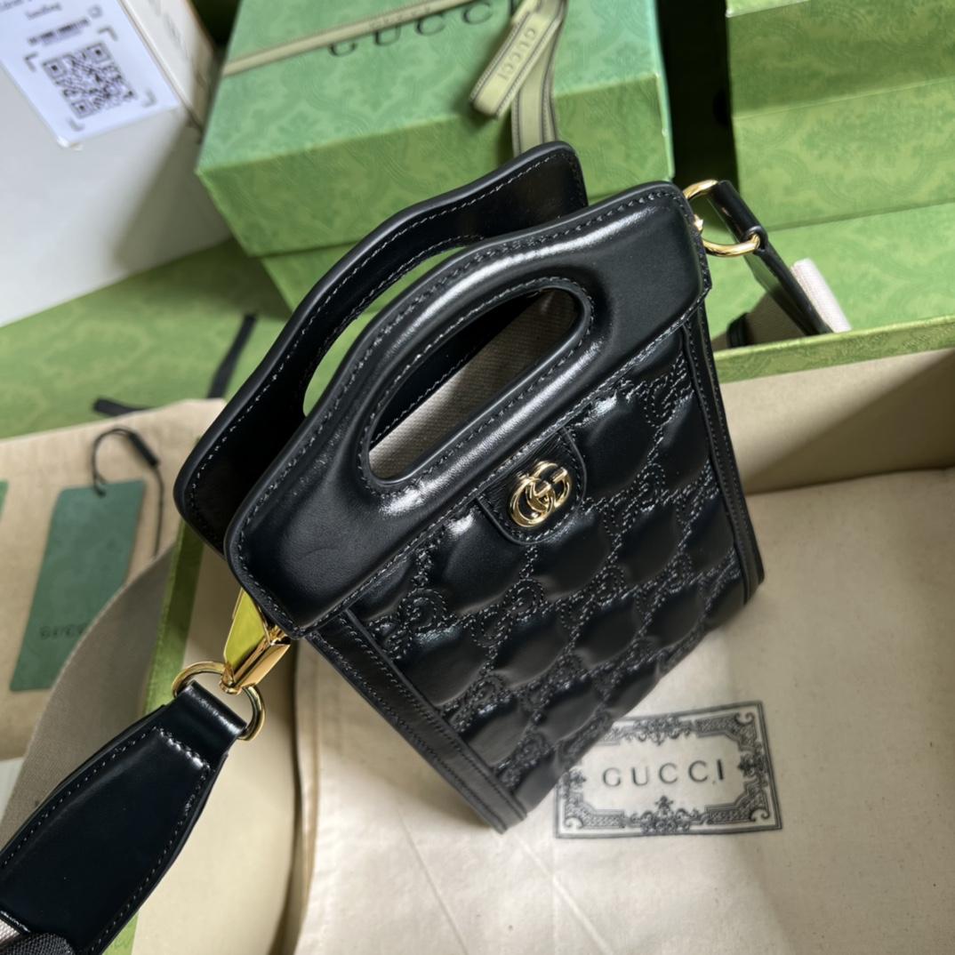 Gucci GG Matelassé Top Handle Mini Bag(14-23-4.5cm)   - PerfectKickZ