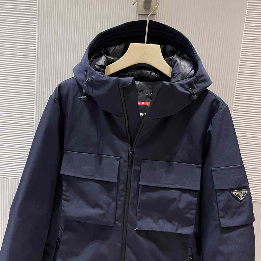 Prada Logo Hooded Puffer Jacket - PerfectKickZ