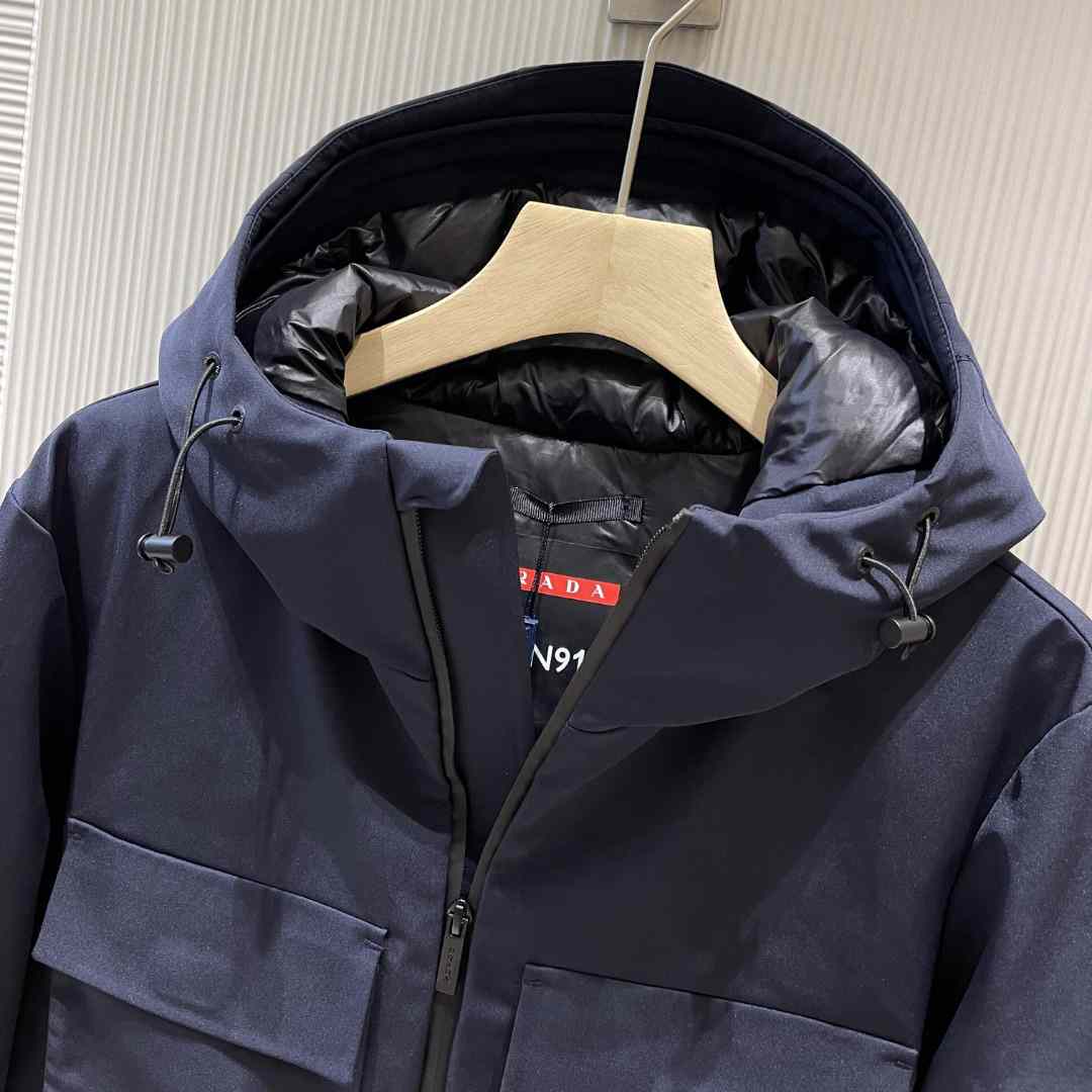 Prada Logo Hooded Puffer Jacket - PerfectKickZ