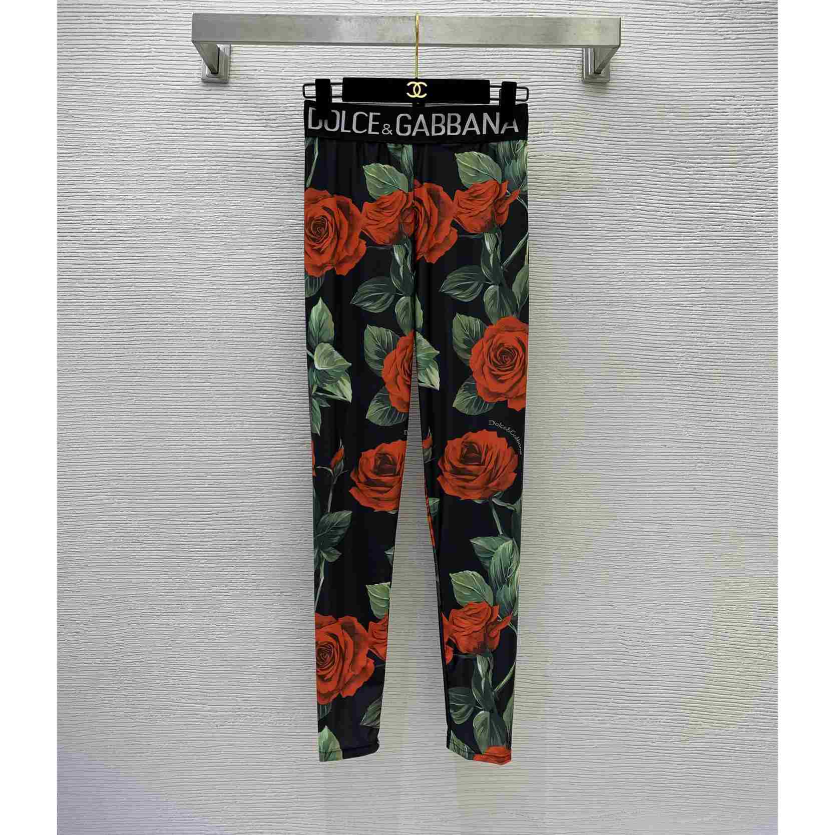 Dolce & Gabbana Floral Silk-Blend Charmeuse Leggings & High Neck Top - PerfectKickZ