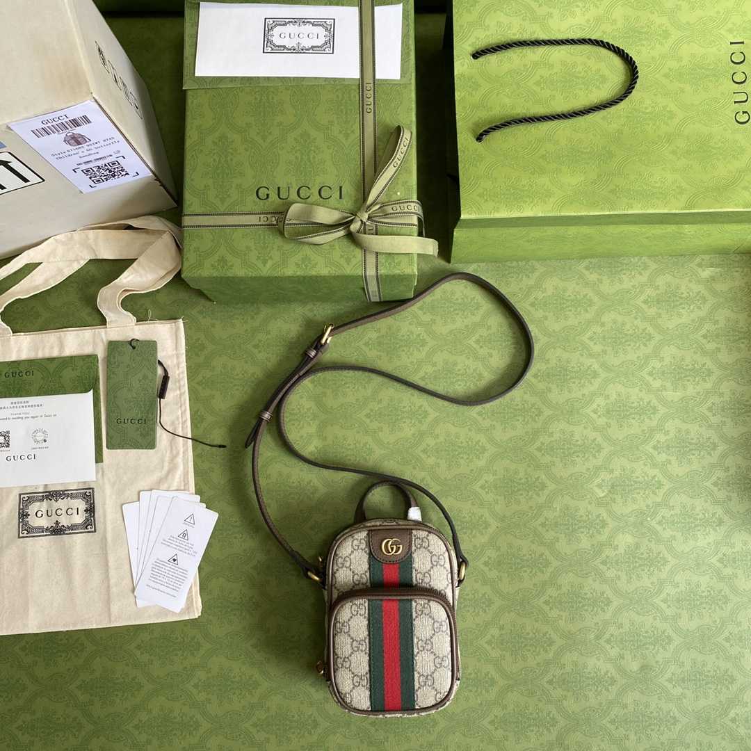 Gucci Ophidia GG Mini Bag(12-16-7cm)   - PerfectKickZ