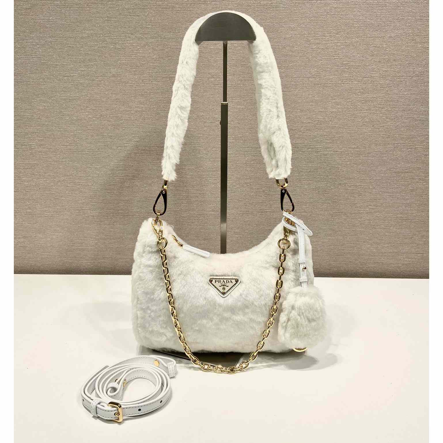 Prada Shearling Mini Bag(23-17-8cm) - PerfectKickZ