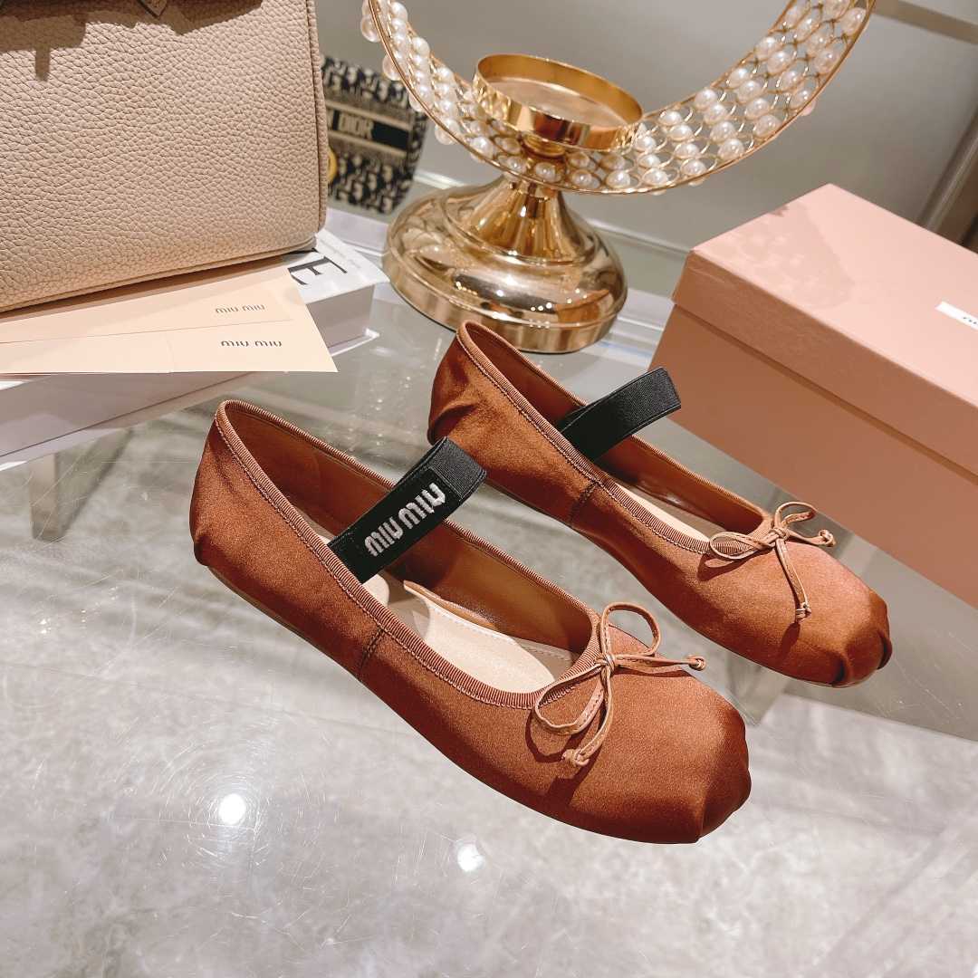 Miu Miu Satin Ballerinas - PerfectKickZ
