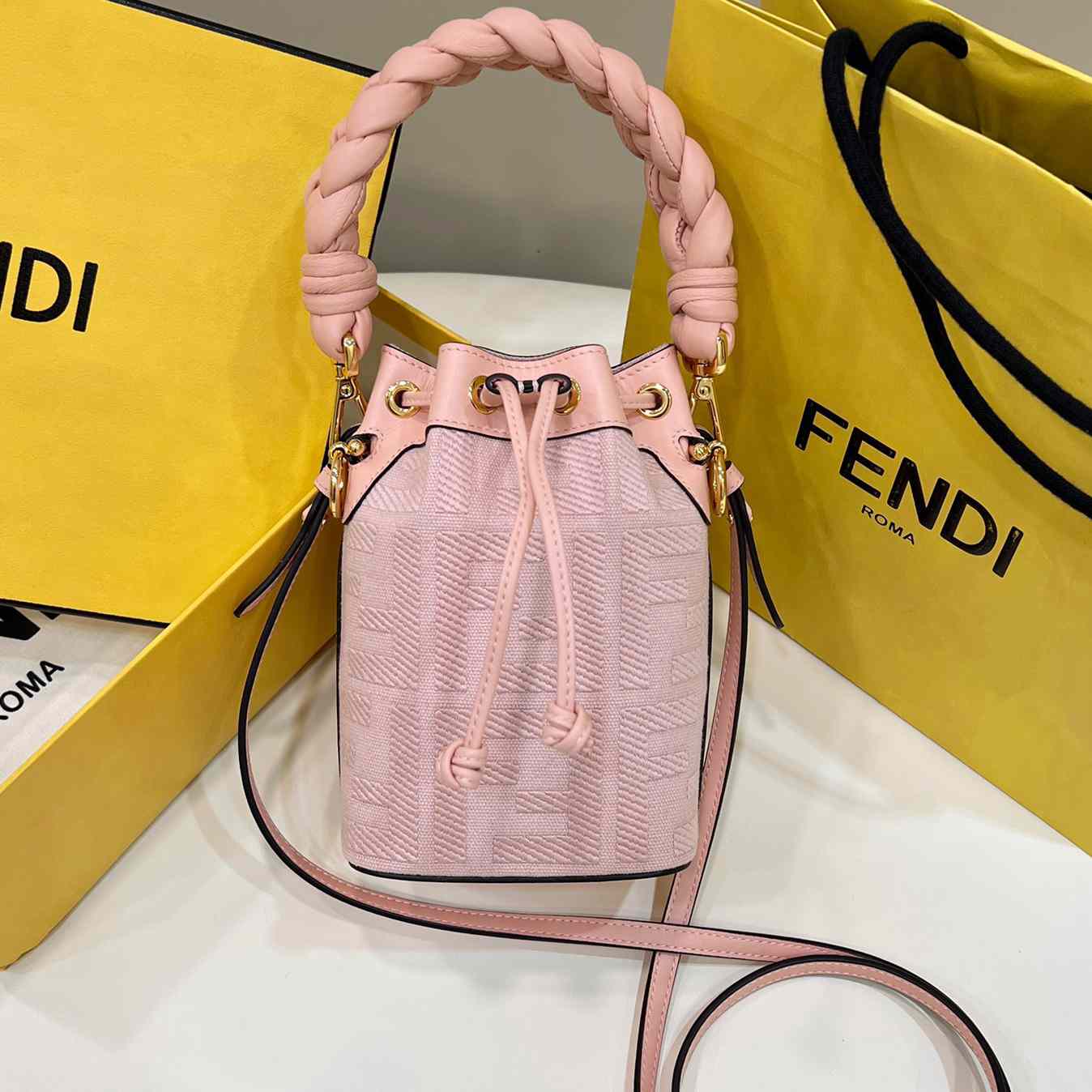 Fendi Mon Tresor Pink FF Canvas Mini-Bag (12×18×10cm)   - PerfectKickZ