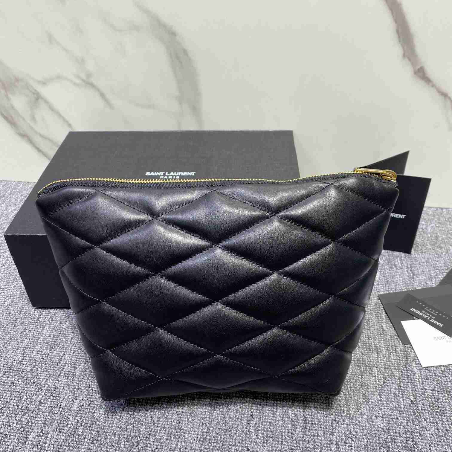 Saint Laurent Sade Pouch In Quilted Lambskin - PerfectKickZ