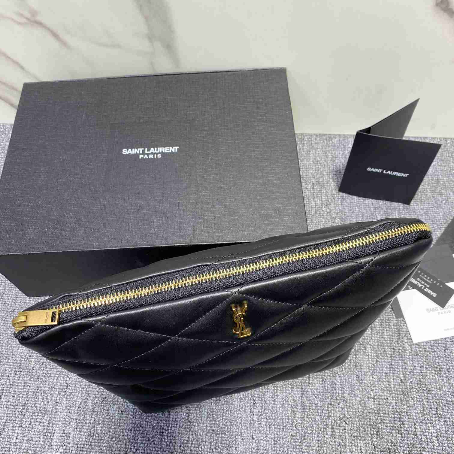Saint Laurent Sade Pouch In Quilted Lambskin - PerfectKickZ