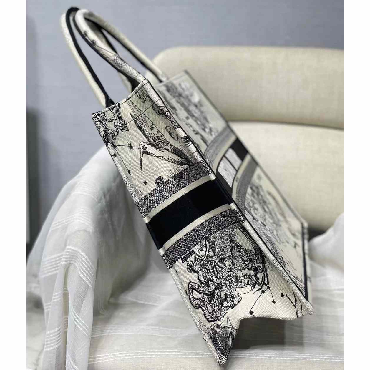 Dior Oblique Embroidered Book Tote(41.5-25-18cm)-Embroiderable Characters - PerfectKickZ