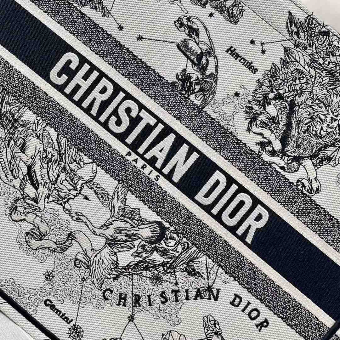 Dior Oblique Embroidered Book Tote(41.5-25-18cm)-Embroiderable Characters - 