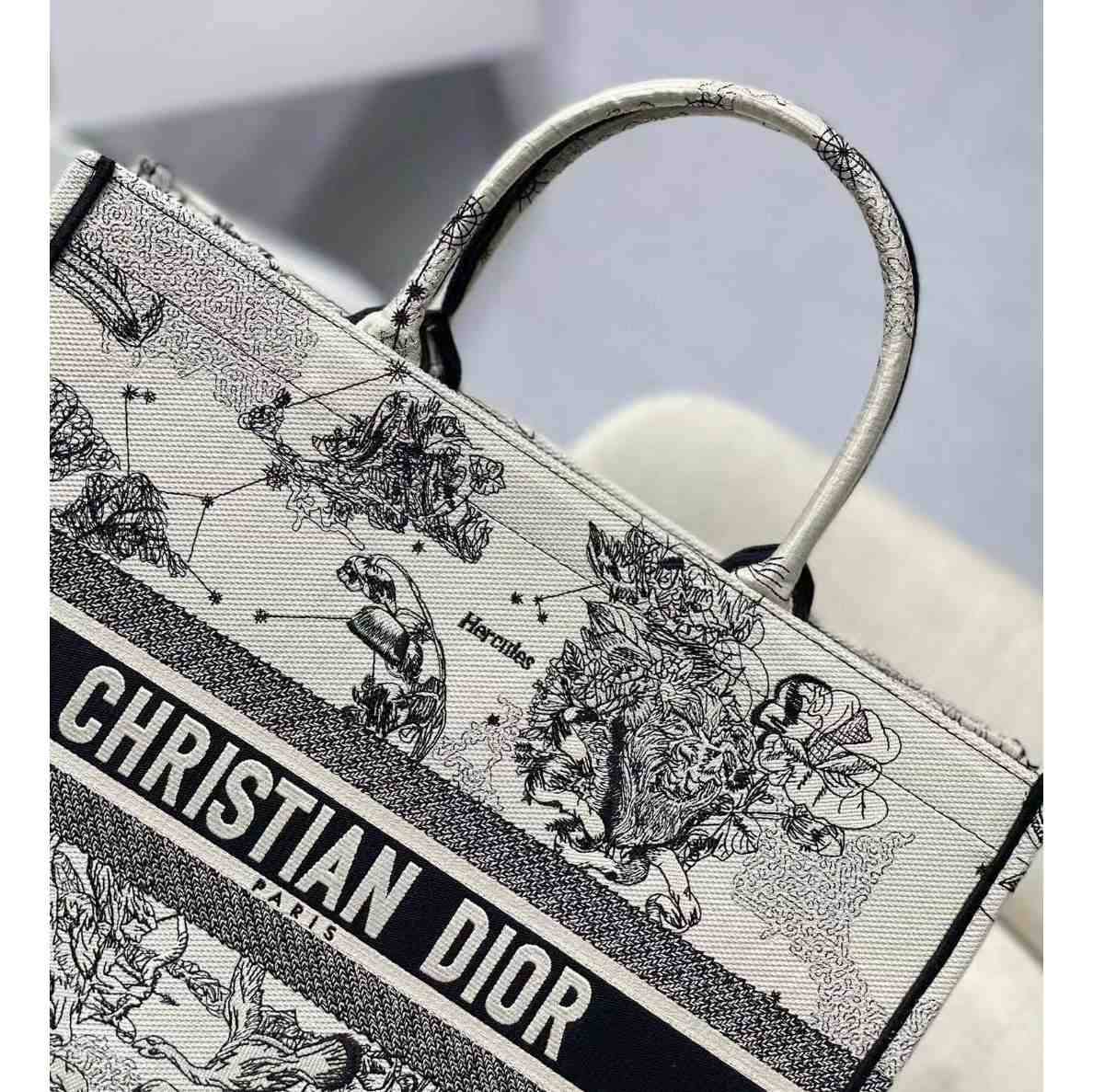 Dior Oblique Embroidered Book Tote(41.5-25-18cm)-Embroiderable Characters - 