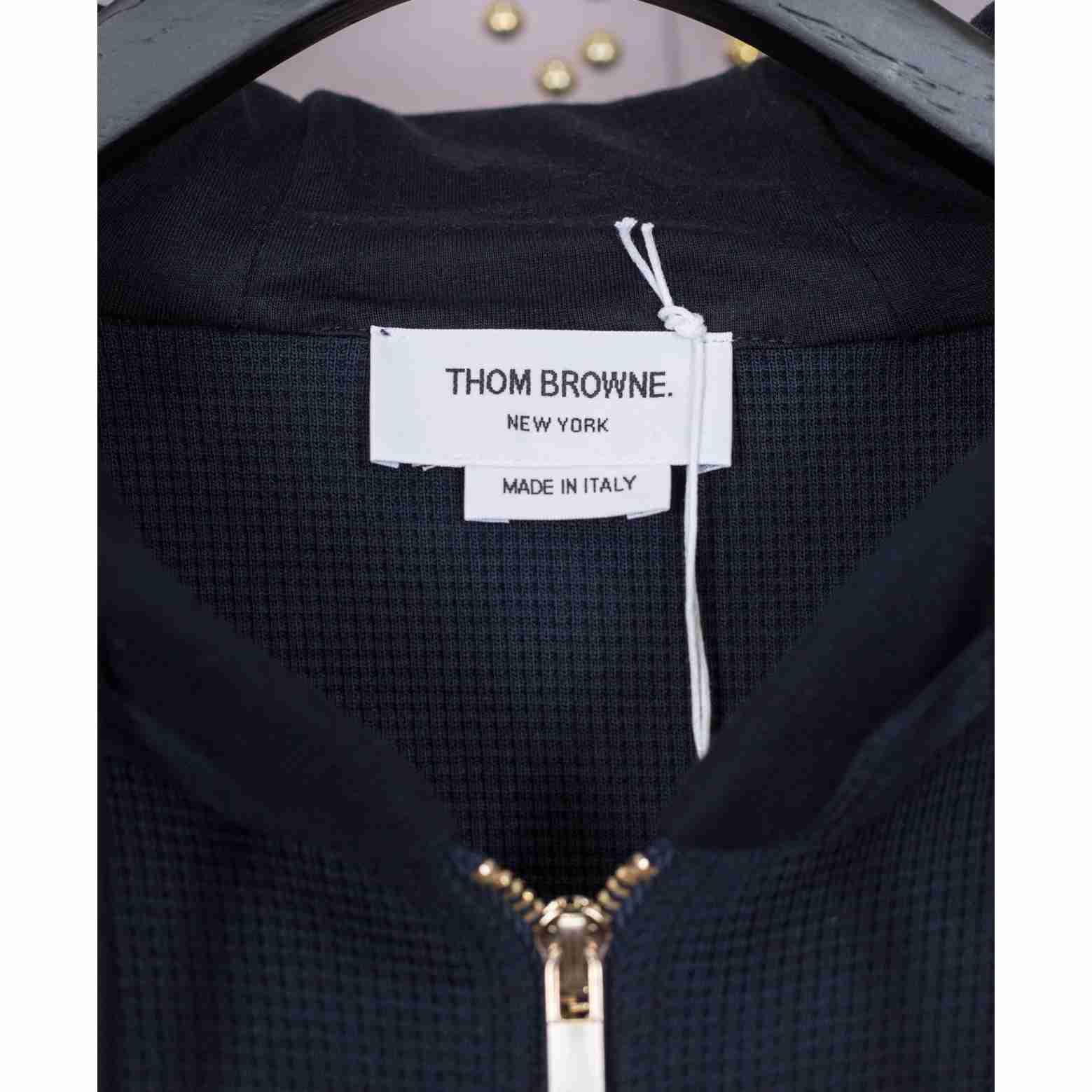 Thom Browne 4-Bar Zip-Up Cotton Hoodie - PerfectKickZ