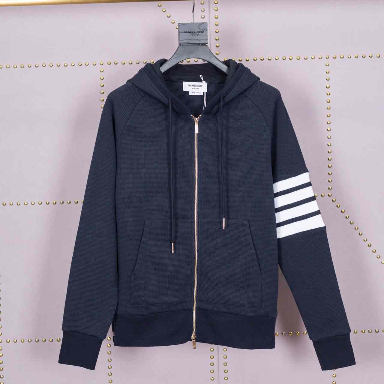 Thom Browne 4-Bar Zip-Up Cotton Hoodie - PerfectKickZ