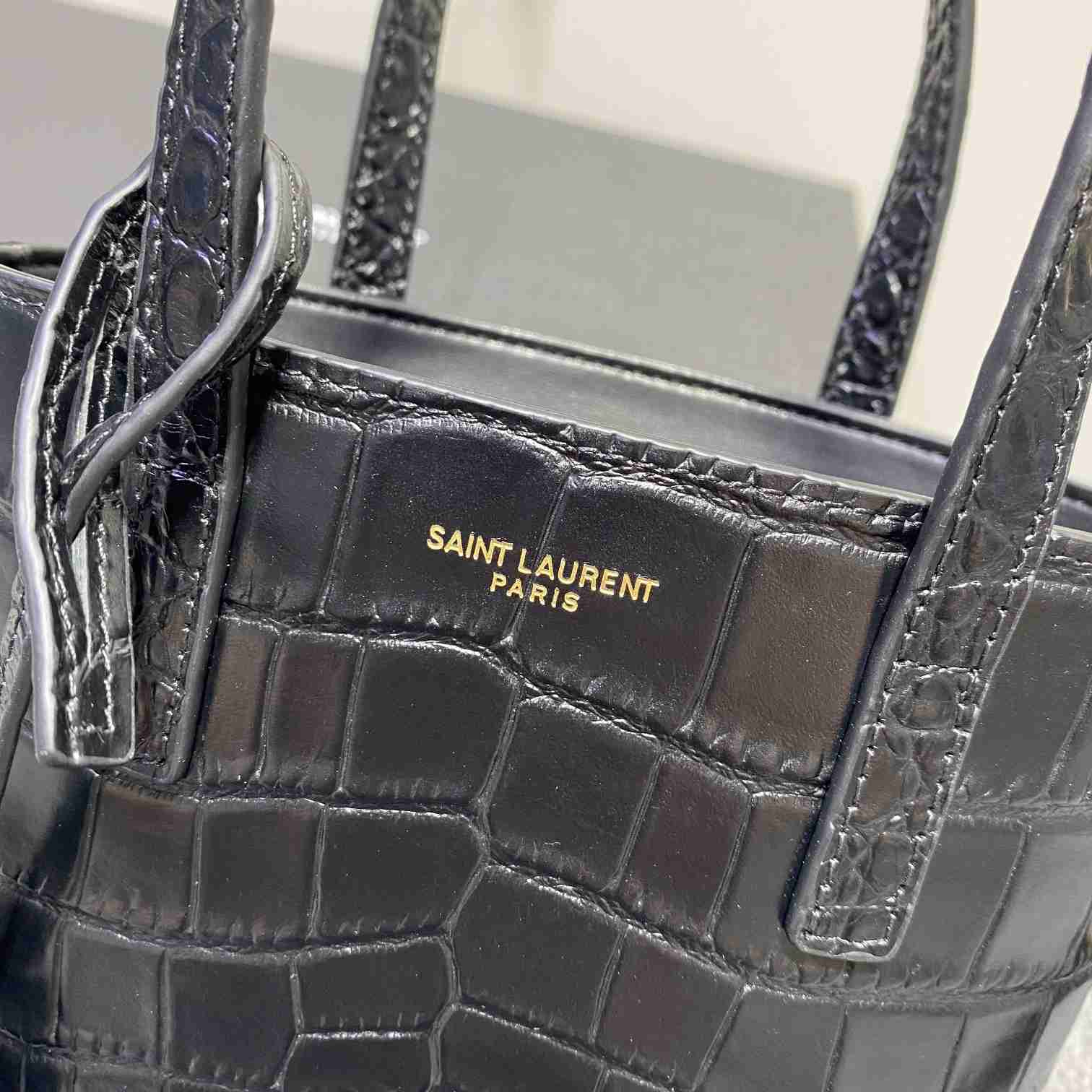 Saint Laurent Paris Mini Toy Shopping In Crocodile-Embossed Leather  - PerfectKickZ