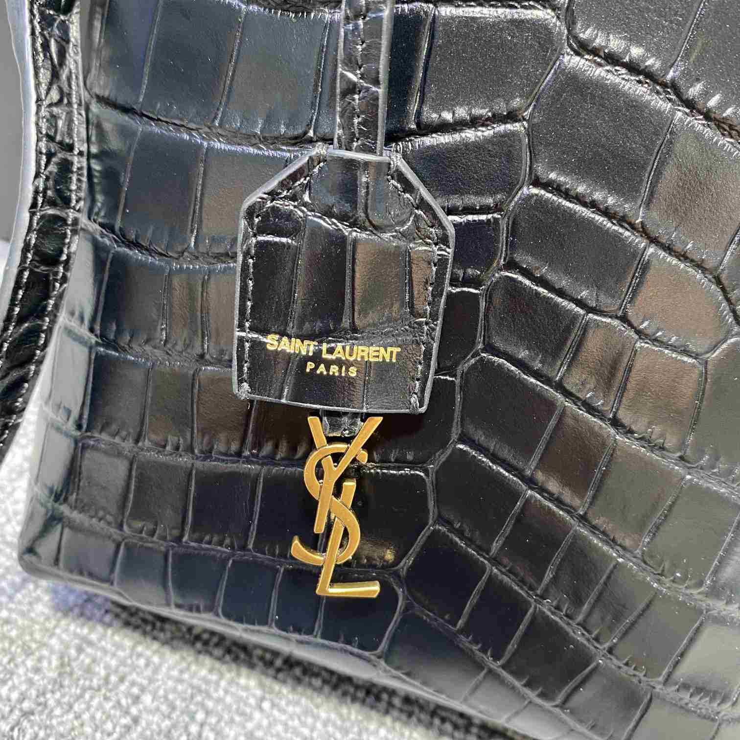 Saint Laurent Paris Mini Toy Shopping In Crocodile-Embossed Leather  - PerfectKickZ
