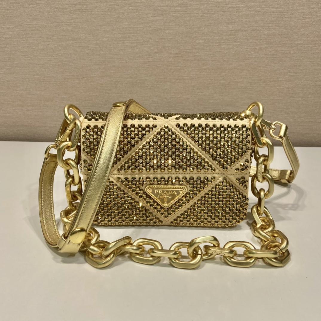 Prada Satin Mini-Bag With Crystals - PerfectKickZ
