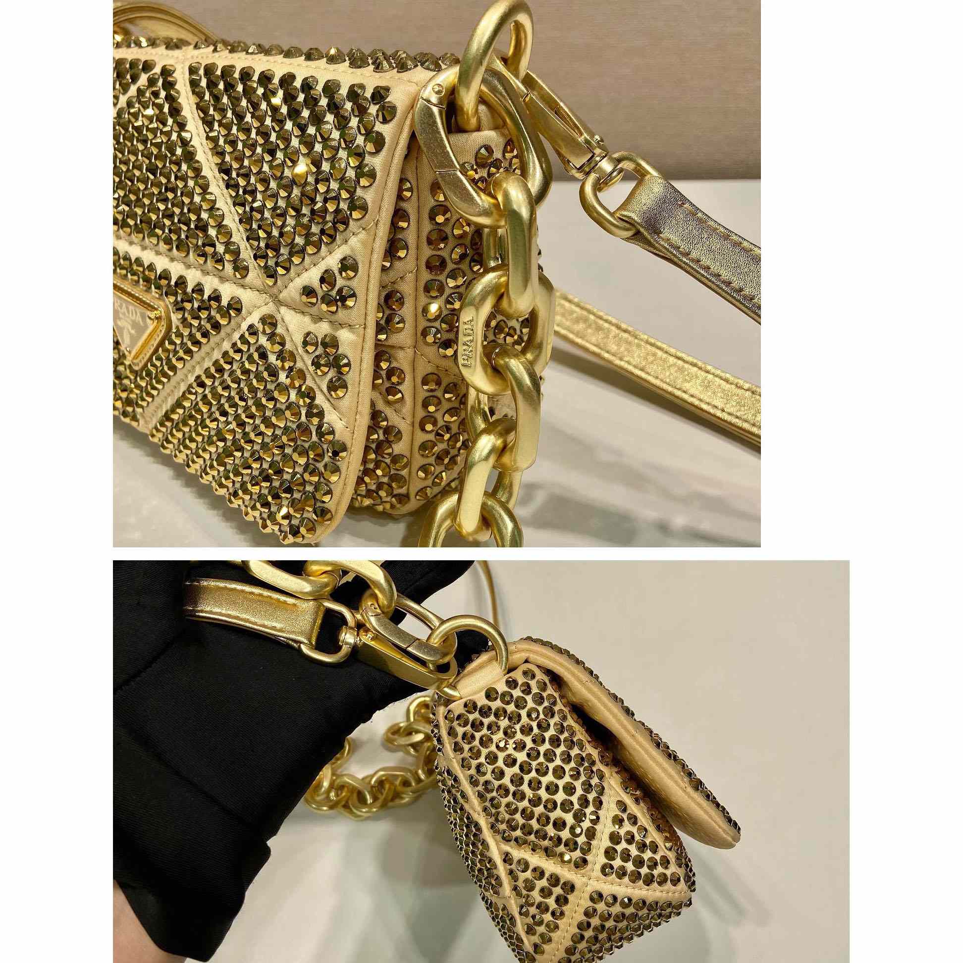 Prada Satin Mini-Bag With Crystals - PerfectKickZ
